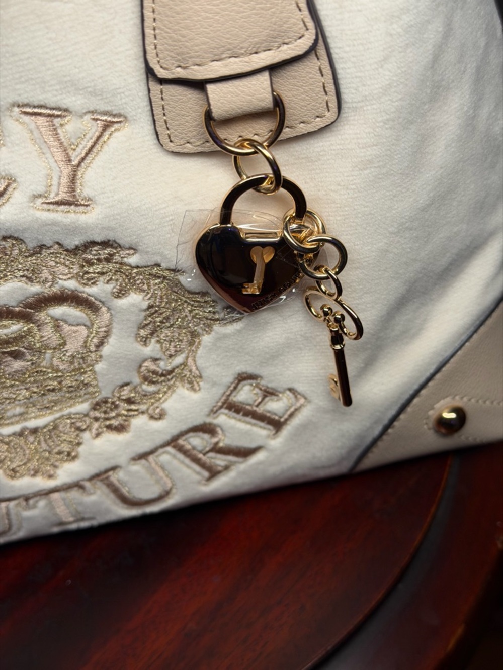 Juicy Couture Cream Embroidered Logo Satchel Duo - Picture 14 of 16
